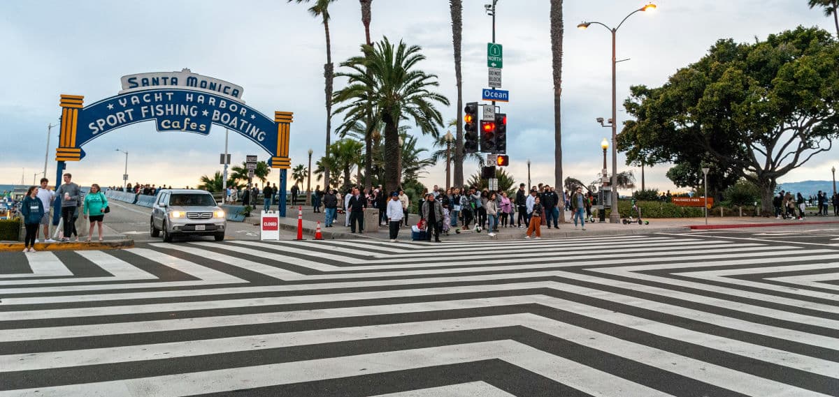 Enhanced crosswalks with pavement markings